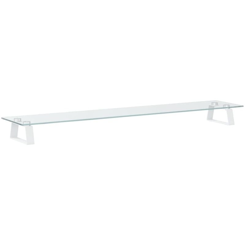 Vidaxl - Monitor Stand White 100x20x8 cm Tempered Glass and Metal