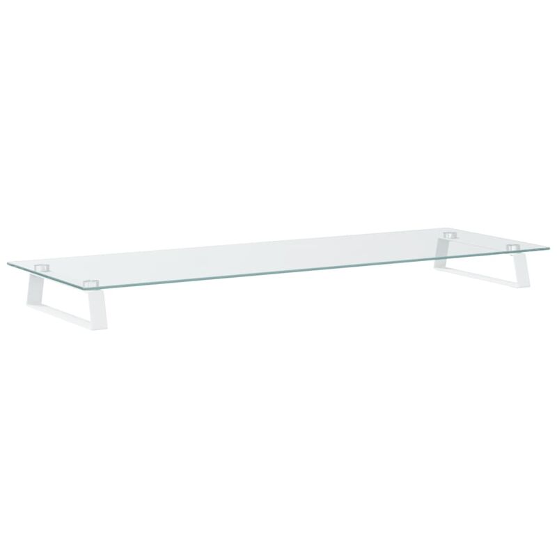 Vidaxl - Monitor Stand White 100x35x8 cm Tempered Glass and Metal