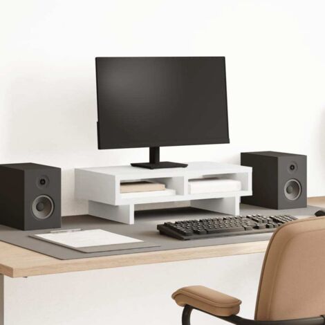 Monitor Stand White 50x27x15 cm Engineered Wood vidaXL