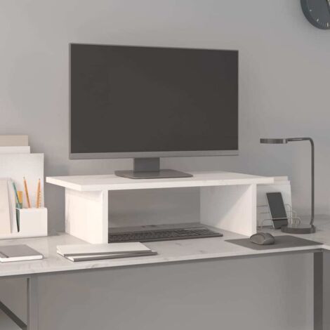 Monitor Stand White 50x27x15 cm Solid Wood Pine vidaXL