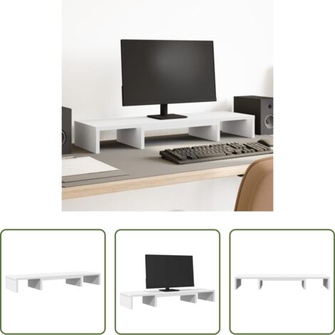 Monitor supporto -  Supporto Monitor Regolabile Bianco 80x24x10,5 cm in Truciolato