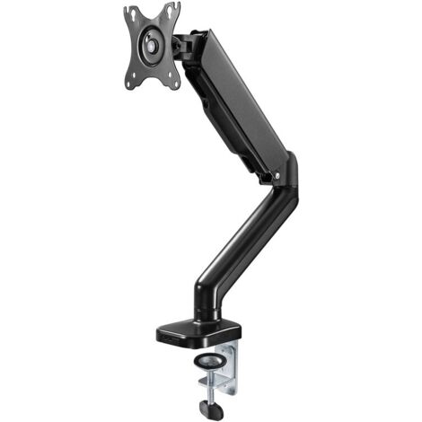 Monitorhalterung mit Gasdruckfeder, schwarz, für Curved- und Flachmonitore zwischen 17 und 32 Zoll (43-81 cm) bis 9 kg. Farbversion Schwarz