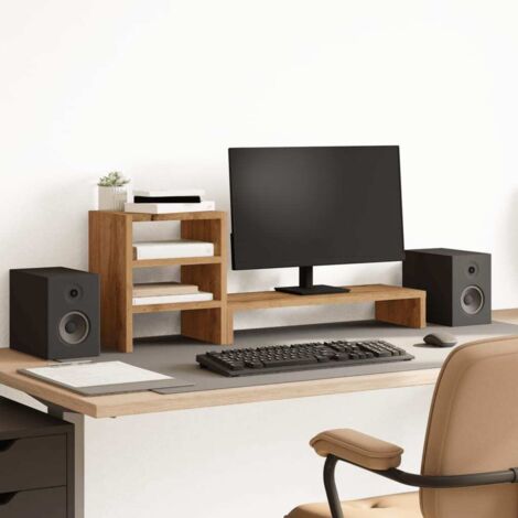 Monitorständer mit Schreibtisch-Organizer Artisan-Eiche vidaXL