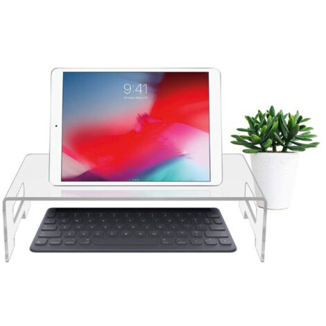Monitorständer – Strapazierfähiges, multifunktionales, transparentes Acryl – Ergonomische, augenschonende Erhöhung für das Homeoffice.