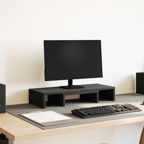 Monitorständer Verstellbar Schwarz Eichen-Optik 60x24x10,5 cm vidaXL813469