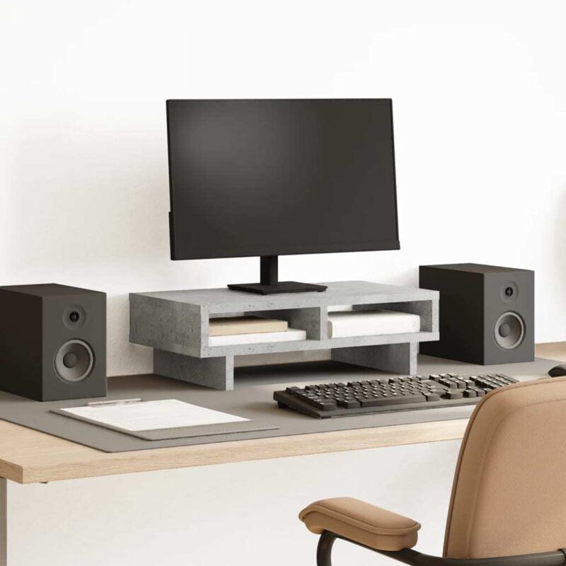 Monitorständer Betongrau 50x27x15 Cm Holzwerkstoff Vidaxl
