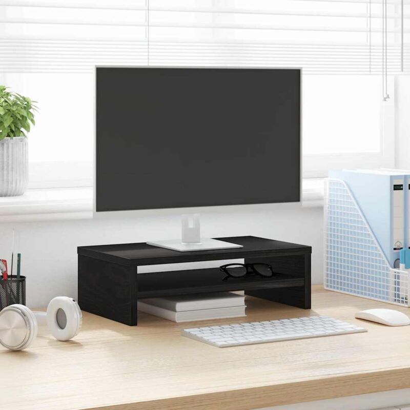 Monitorständer Schwarze Eiche 42x24x13 Cm Holzwerkstoff Vidaxl