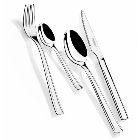 Monix Set di 24 Posate in Acciaio Inox con Coltelli per Bistecca