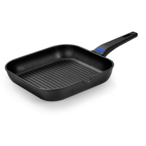 Monix Solid Square, costine Piastra Pan, alluminio fuso e Teflon® Classic Non-Stick Coating, 24 centimetri