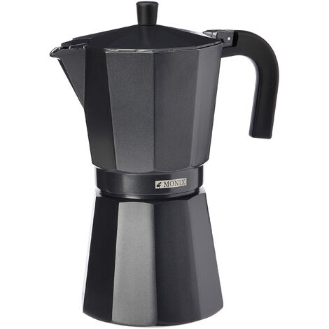 Monix Vitro - Caffettiera da 12 tazze, colore: Nero