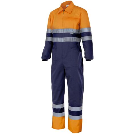 Mono Bicolor Alta Visibilidad AZUL MARINO/NARANJA FLÚOR 3XL
