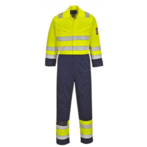 Mono de trabajo Modaflame de alta visibilidad, arco eléctrico Regular MV28 4XL Amarillo/Marino