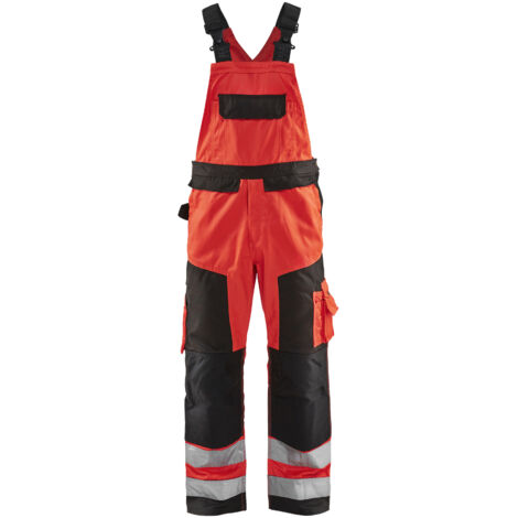 Mono de trabajo sin mangas de alta visibilidad 2660 - Rojo fluorescente/Negro 46L