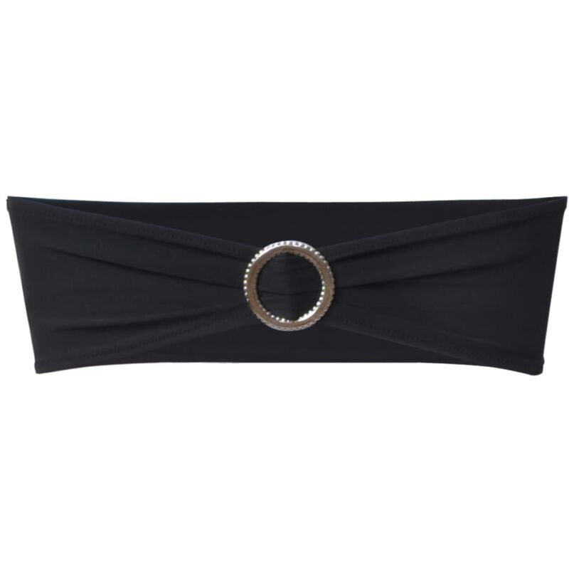 

vidaXL Moño Decorativo Elástico para Sillas con Hebilla 25 Unidades Negro - Negro