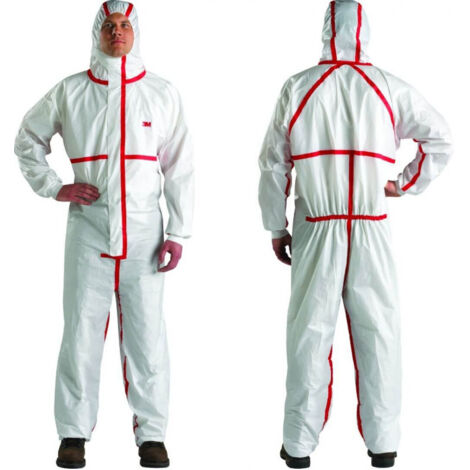 Mono desechable blanco-rojo M de 3M 3M 4565M