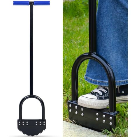 Monobloc Coupe-Bordures 104cm avec Lame en Acier à Ressort, Acier au Manganèse, Antirouille, Outil de Jardin Demi-Lune avec Poignée en Caoutchouc pour l'Entretien Paysager