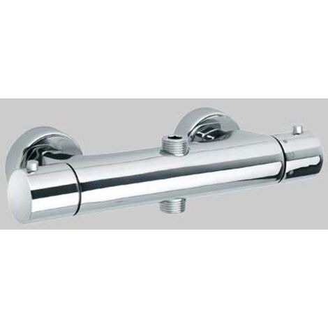 MONOCOMANDO DOCCIA ESTERNO TERMOSTATO CON DEVIATORE 2 VIE DISCO - Cromo