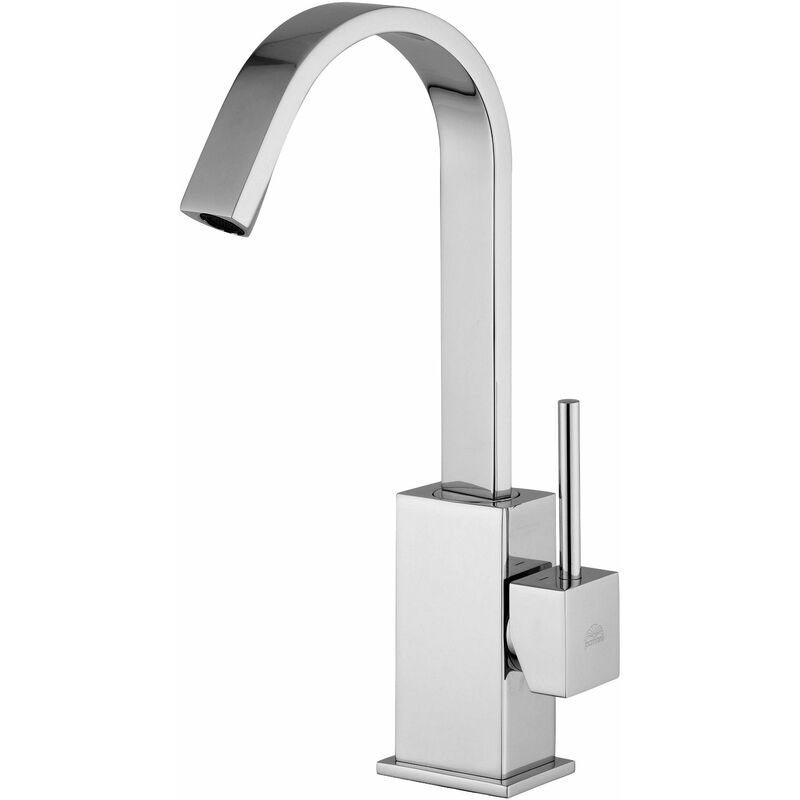 

Mezclador monomando de lavabo con caño plano giratorio Paffoni Level LEA878-LEA877 | Cromo - Desagüe automático 1'1/4