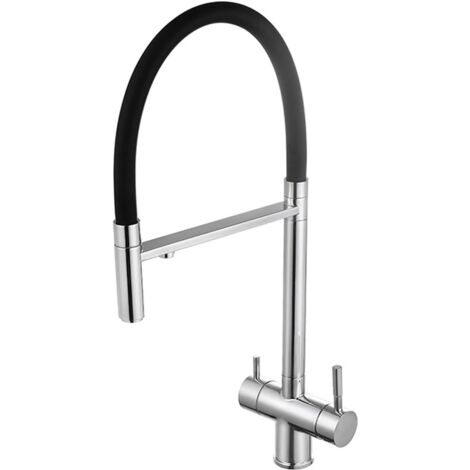 MONOCOMANDO LAVELLO 3 VIE MISSOURI ACCAIO INOX RUBINETTO CUCINA