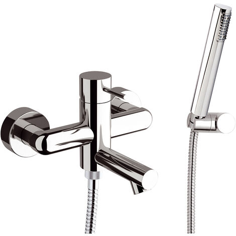 Monocomando vasca con accessori linea ultraminimal cromo
