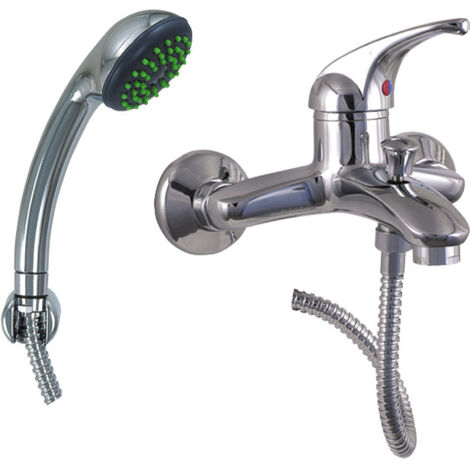 MONOCOMANDO VASCA DUPLEX CON DOCCETTA ANTICALCARE SERIE MARZIA Cromo