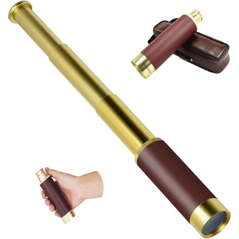 Monoculaire rétractable Portable Pirate 25x30 Mini Pocket rétractable étanche Spyglass rétro Télescope Pirate-Fei Yu