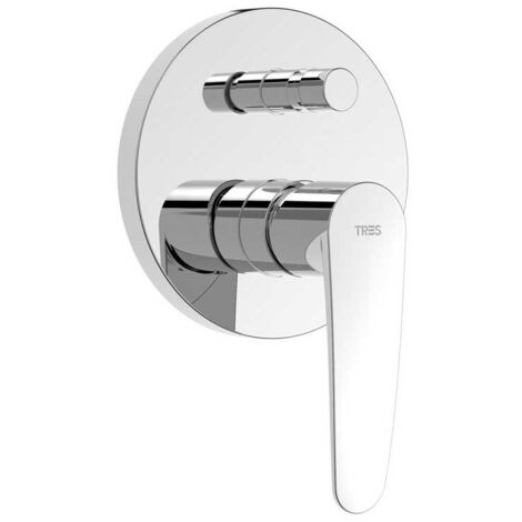 Monomando baño/ducha Flat-Tres empotrado cromo Tres