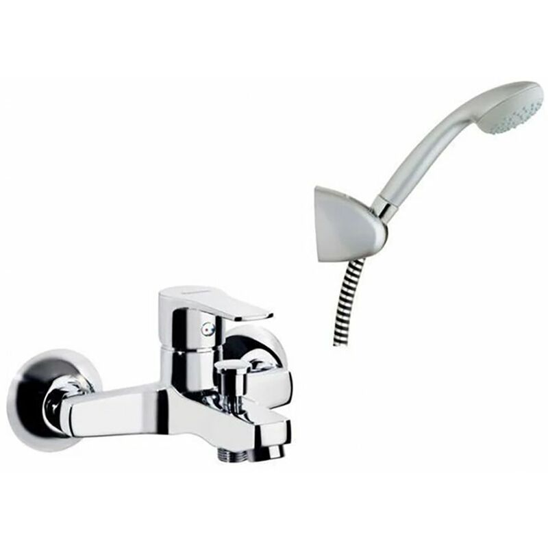 

Grifo Bañera Monomando Con Rociador, Flexo Y Soporte Ramon Soler Titanium