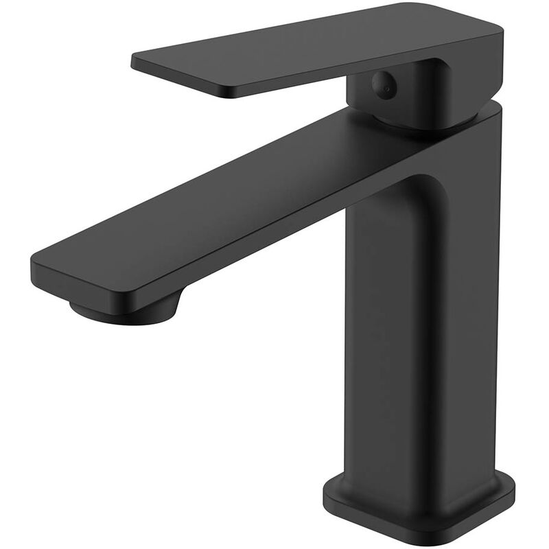 

Llavisan - Grifo monomando para baño modelo CHE negro mate fabricado en latón con elegantes formas cuadradas y acabados en negro mate. El cartucho de