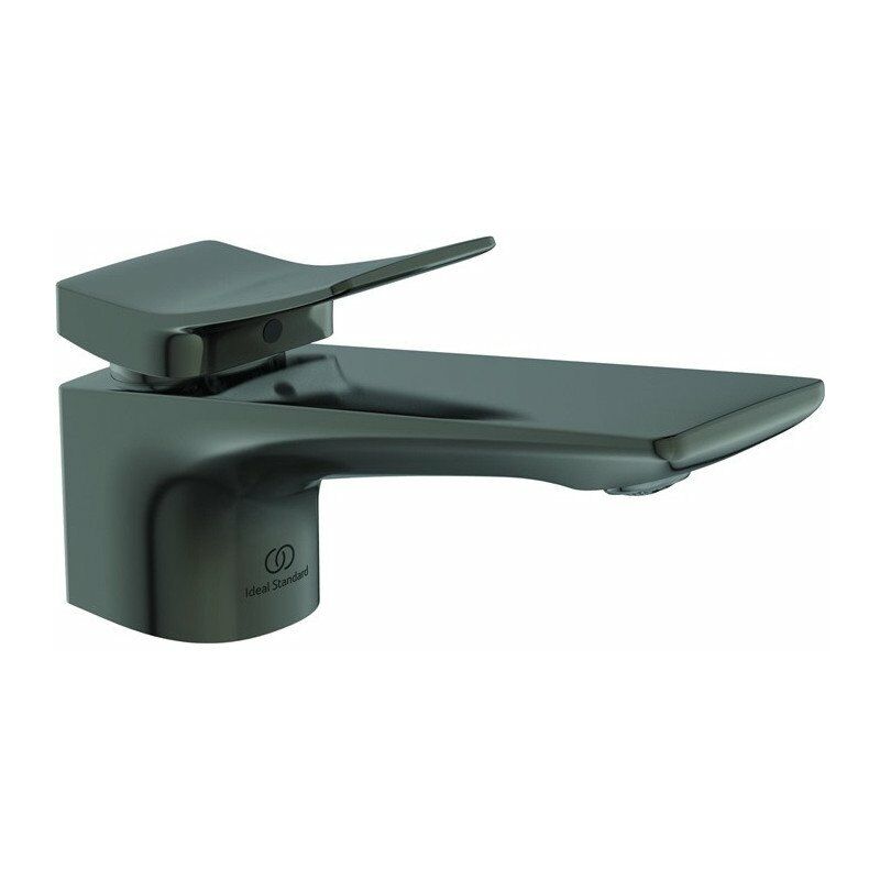 

Ideal - Monomando de lavabo con display CHECK saliente 132 mm Gris magentic con vaciador STANDARD