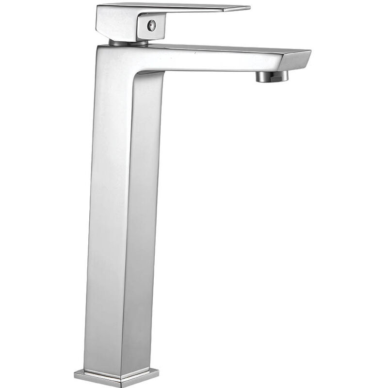 

Grifo monomando de lavabo cuadrado Ver Alto. Fabricado en latón con acabado cromo brillo. Incluye herrajes, latiguillos y cartucho Kibath