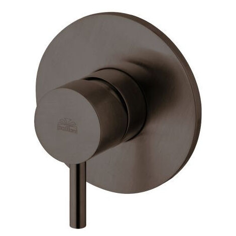 Monomando ducha empotrable negro mate placa Ø 110 Paffoni Light LIG011NO  Negro mate - 1 Salida