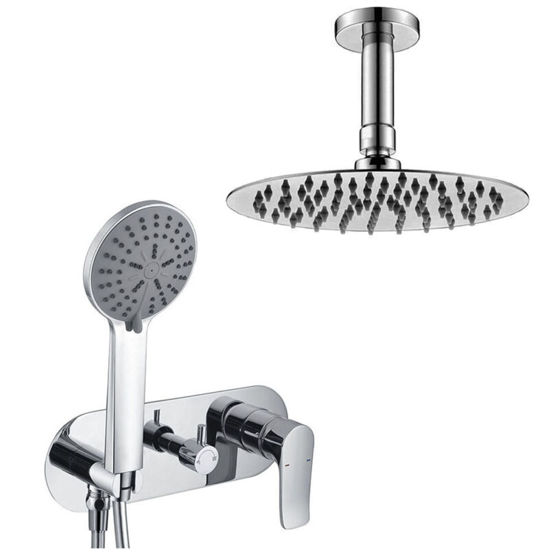 

Grifo monomando de ducha para empotrar SAR. Salida techo. Incluye: rociador extraplano, soporte, flexo, maneral y brazo de ducha. Ducha empotrable