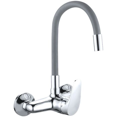 Monomando fregadera JAVA mural goma flexible gris