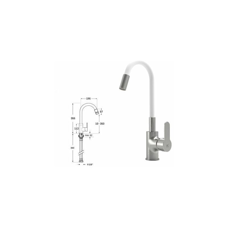 

Monomando Fregadero Flex.Blanco-Cis