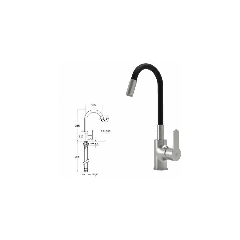 

Monomando Fregadero Flex.Omnia Negro-Cis