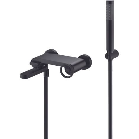 Monomando kit baño/ducha Olimpo negro mate IMEX BDC033-4NG