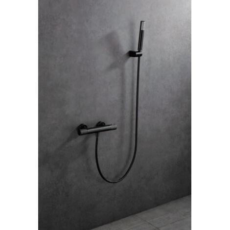 Monomando kit ducha termostático Line Black Gun Me IMEX BTD038-5BGM