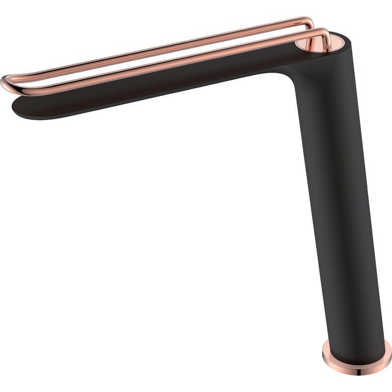 

Monomando lavabo alto Belice negro oro rosa - IMEX