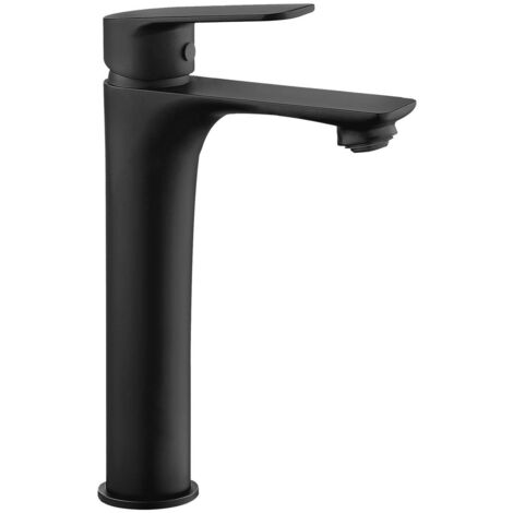 MONOMANDO LAVABO ALTO CORAL NEGRO MATE