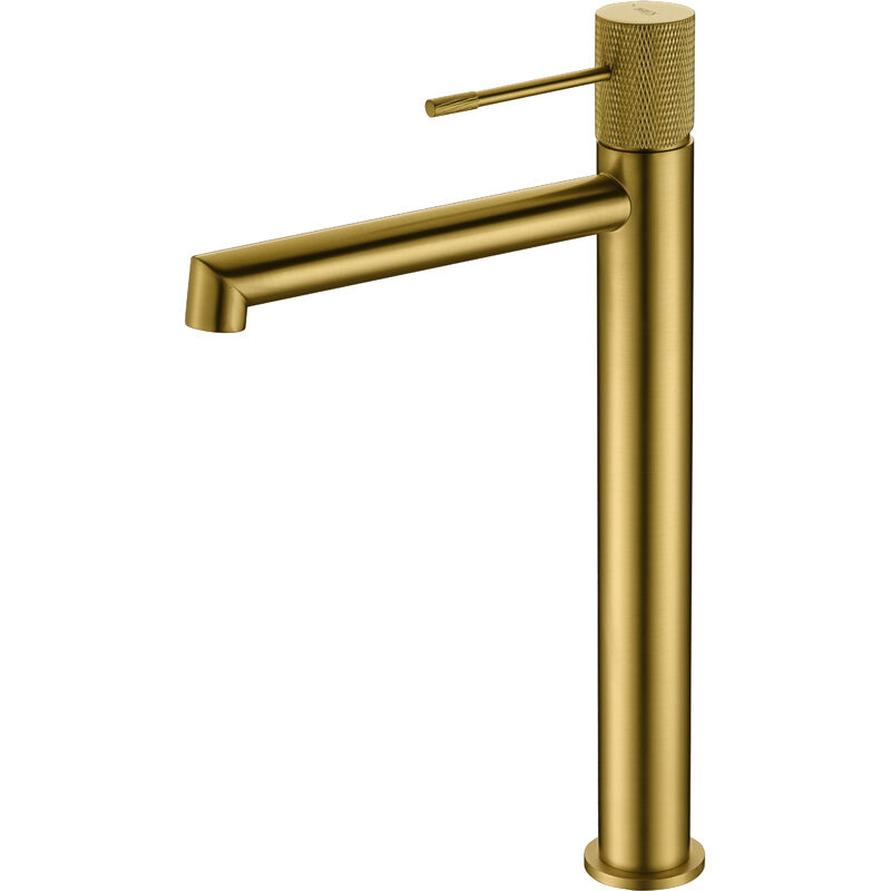 

Monomando lavabo alto Line oro cepillado - IMEX