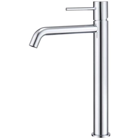 IMEX grifo de lavabo alto en latón cromado con cartucho cerámico de 25 mm y flexibles 3-8 incluidos modelo MONZA BDM039-3