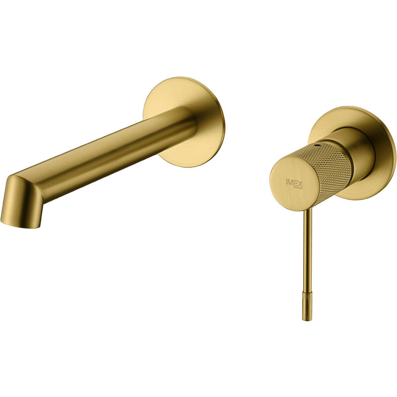 

Monomando lavabo empotrado Line oro cepillado - IMEX