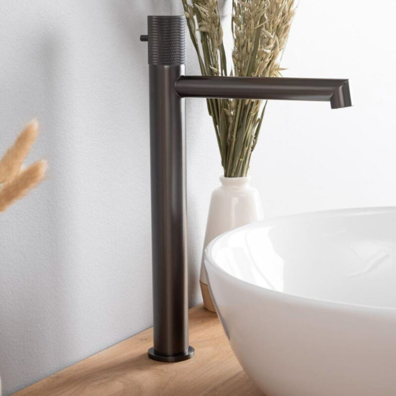 

Monomando progresivo alto para lavabo, Irminio gun-métal