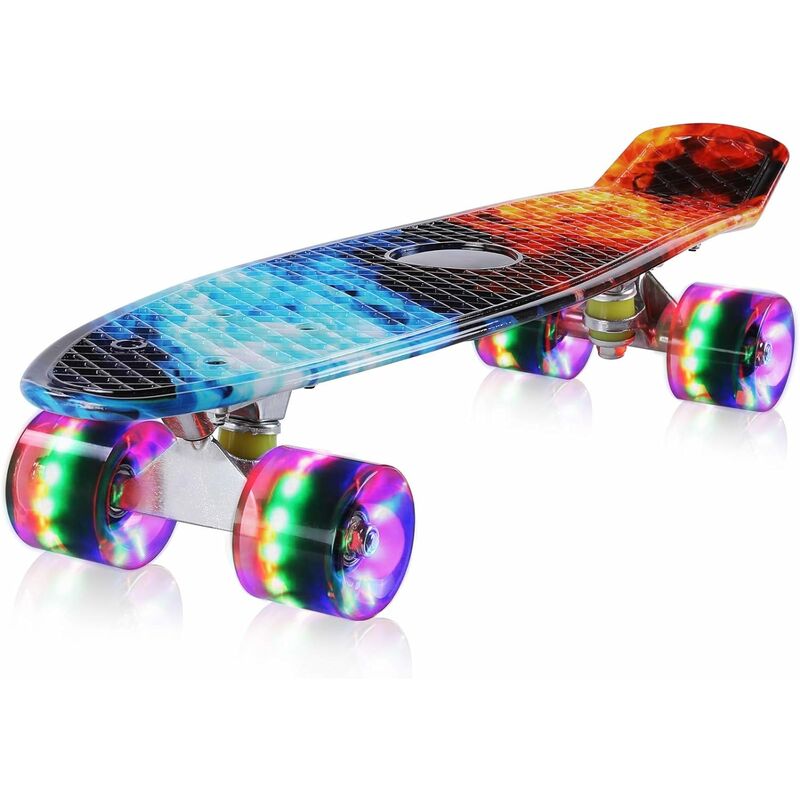 

Monopatín Cruiser Skateboard, monopatín completo con rodamientos ABEC-7, mini monopatín para niños, adolescentes y adultos, monopatín juvenil