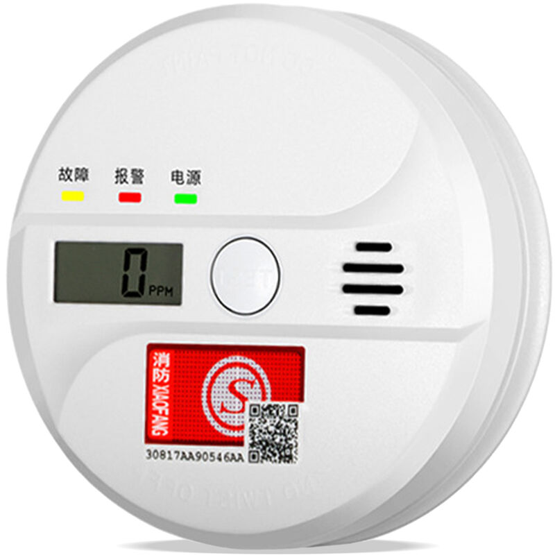 

Monoxido de Carbono Detector de alarma con pantalla digital con pilas del equipo de seguridad del hogar para el hogar dormitorio cocina del