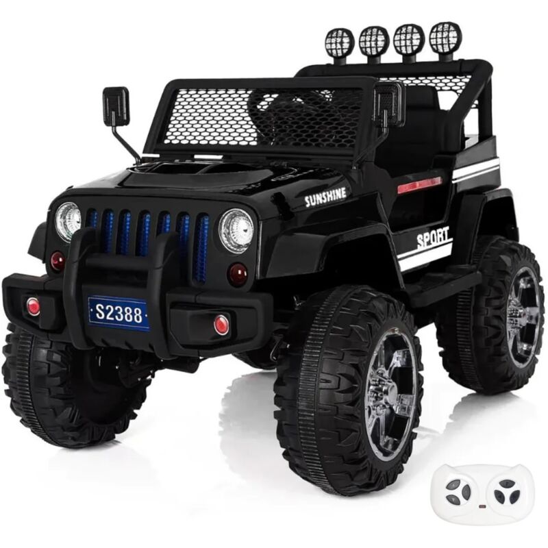 Jeep 4x4 - Voiture à Batterie pour Enfants - 12V - 2 à 6 ans - Noir