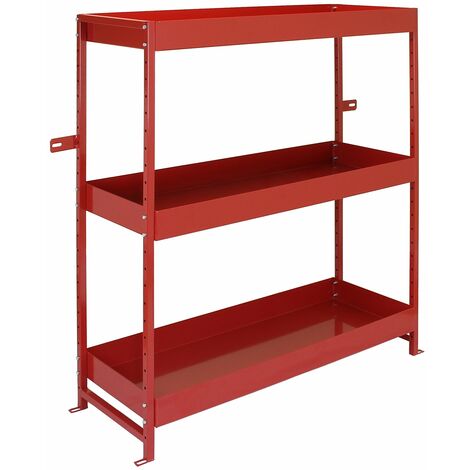 Monster Racking – 1 Rayonnage « Volcano » à Etagères Métalliques pour le Rangement d’Outils dans les Véhicules Utilitaires, 116,5cm x 115cm x 34,8cm - Rouge