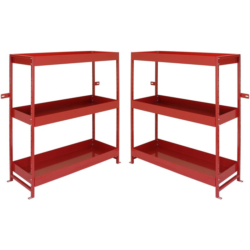 

Monster Racking - 2 Estanterías Volcano de Acero Sin Tornillos Rojas 116,5cm x 115cm x 34,8cm