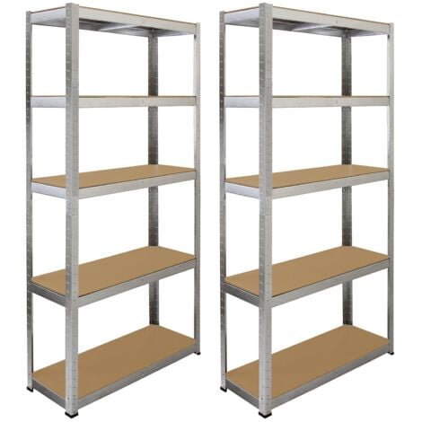 Monster Racking - 2 Scaffali Galwix In Acciaio Senza Bulloni Grigi 90cm x 30cm x 180cm